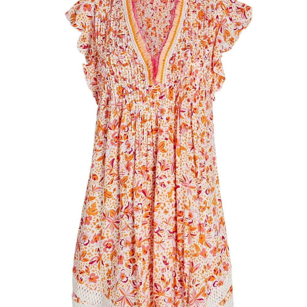 Poupette St Barth - Mini Sasha Dress - White Pink Tulip